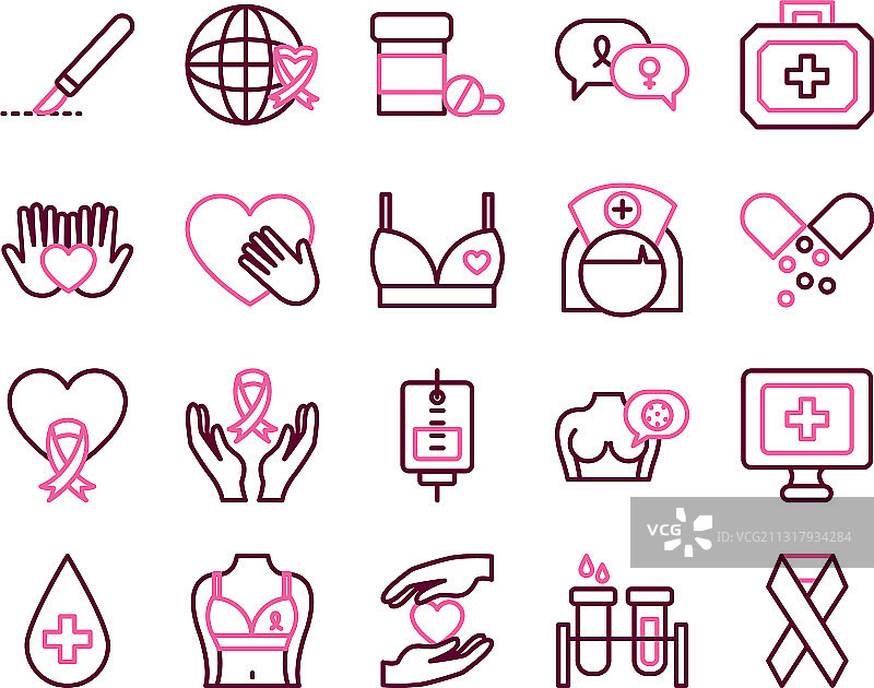 手与乳腺癌图标图片素材