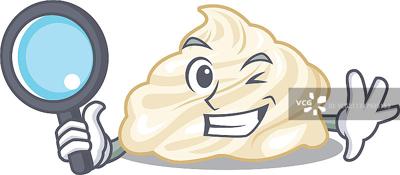 优雅的搅打奶油侦探卡通图片素材