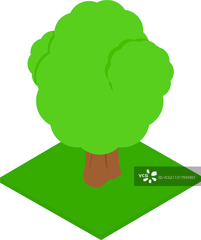 森林树木图标2.5D风格图片素材