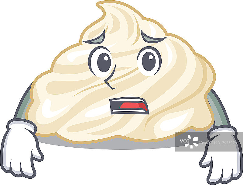 带有害怕表情的搅打奶油图片素材