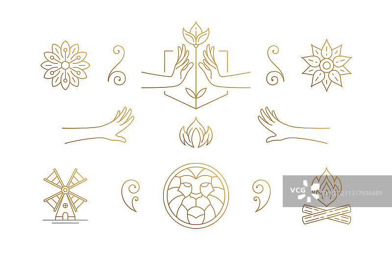 线条优雅装饰设计元素合集图片素材