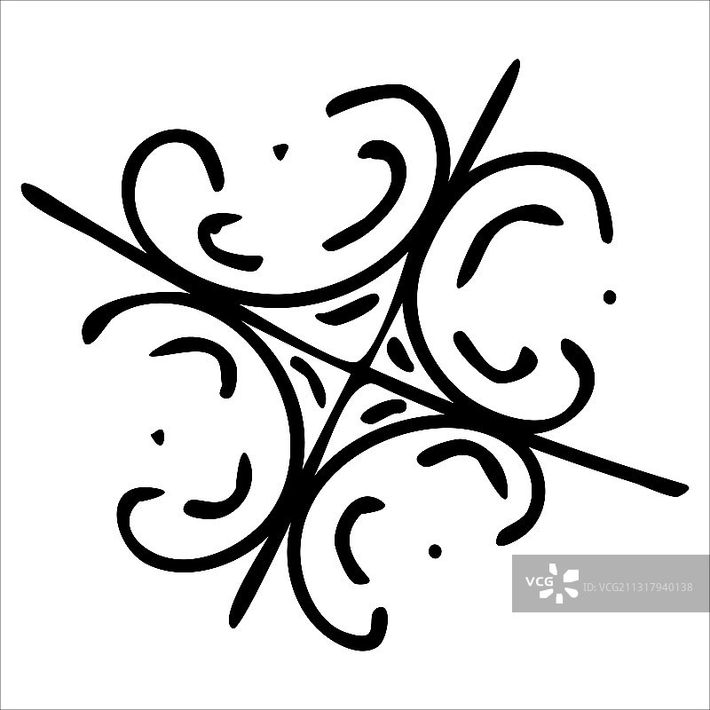 手绘雪花涂色书涂鸦风格图片素材