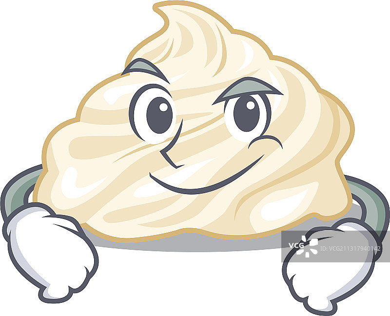 略带微笑的时尚奶油吉祥物图片素材