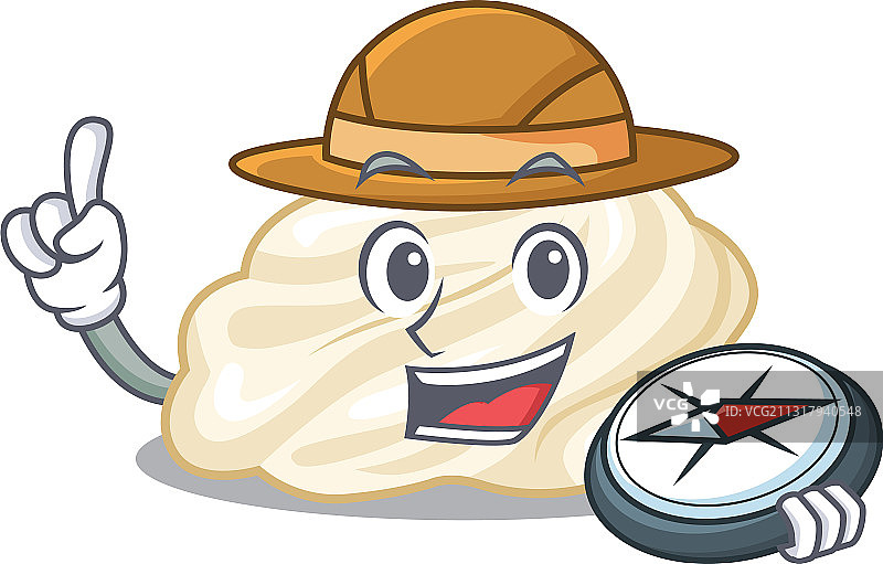 使用指南针的奶油探险家图片素材