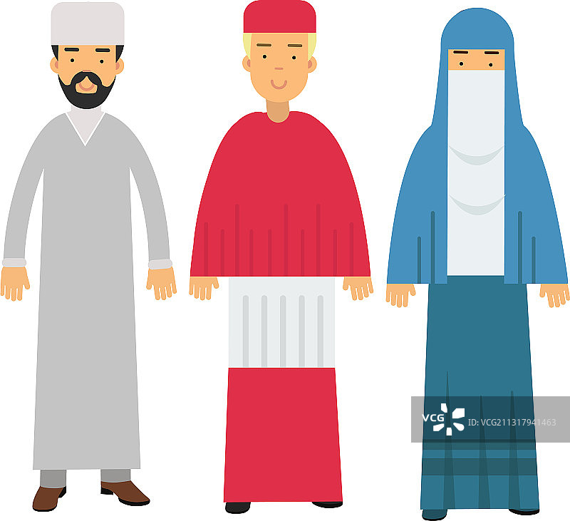代表不同宗教的男人图片素材