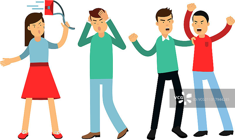 争吵的男女互相争斗图片素材