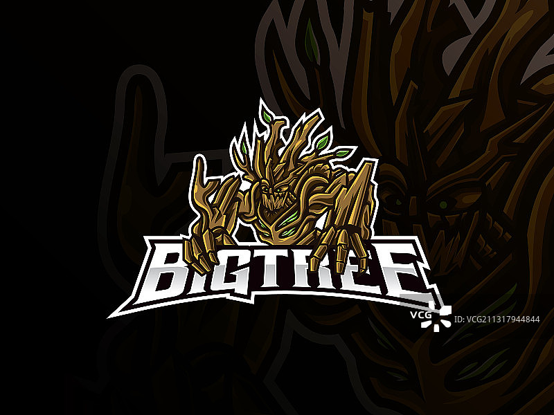 怪物树吉祥物电竞Logo设计图片素材