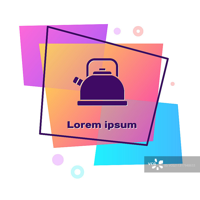 白色背景上的紫色手柄水壶图标图片素材