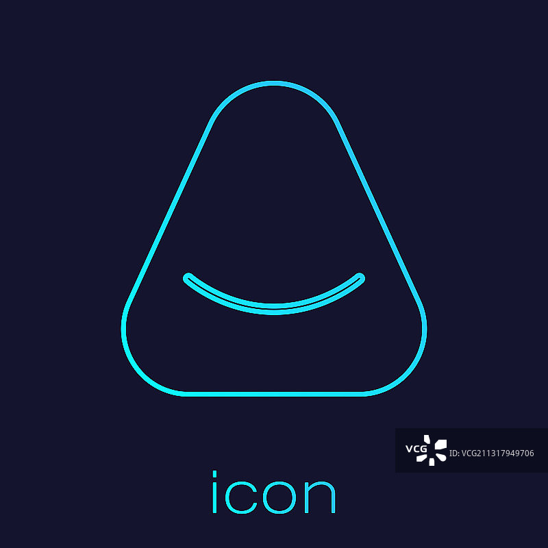 蓝色背景的绿松石色蒲团坐垫图标图片素材