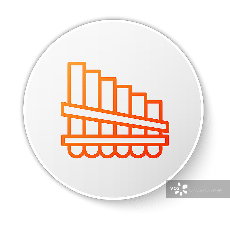 白色背景上的橙色线条排箫图标图片素材