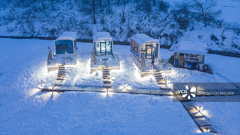 西岭雪山的夜晚图片素材