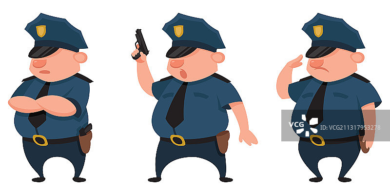 不同姿势的警察图片素材