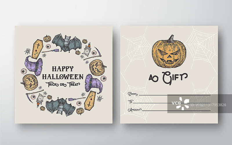 万圣节花环抽象问候礼物图片素材