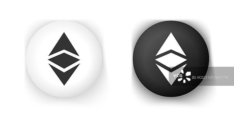 黑白加密货币以太坊币图片素材