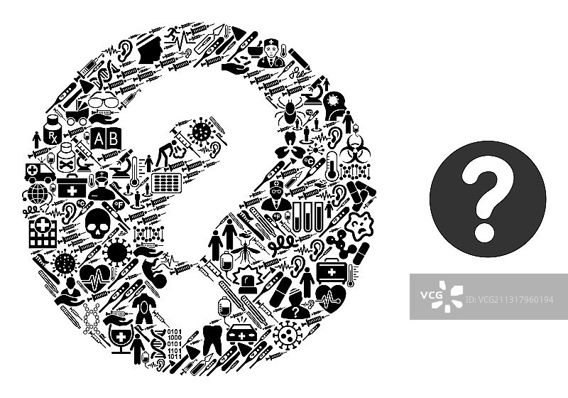 带有医药图标的拼贴查询图片素材