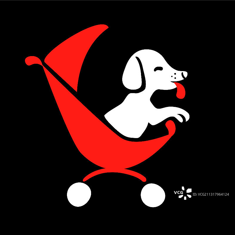 黑色背景的狗狗保姆logo图片素材