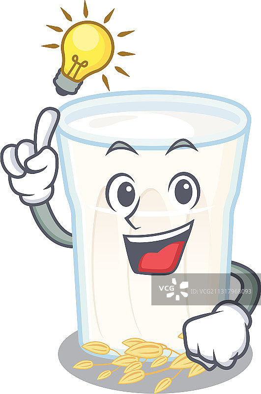 可爱的燕麦奶卡通角色图片素材