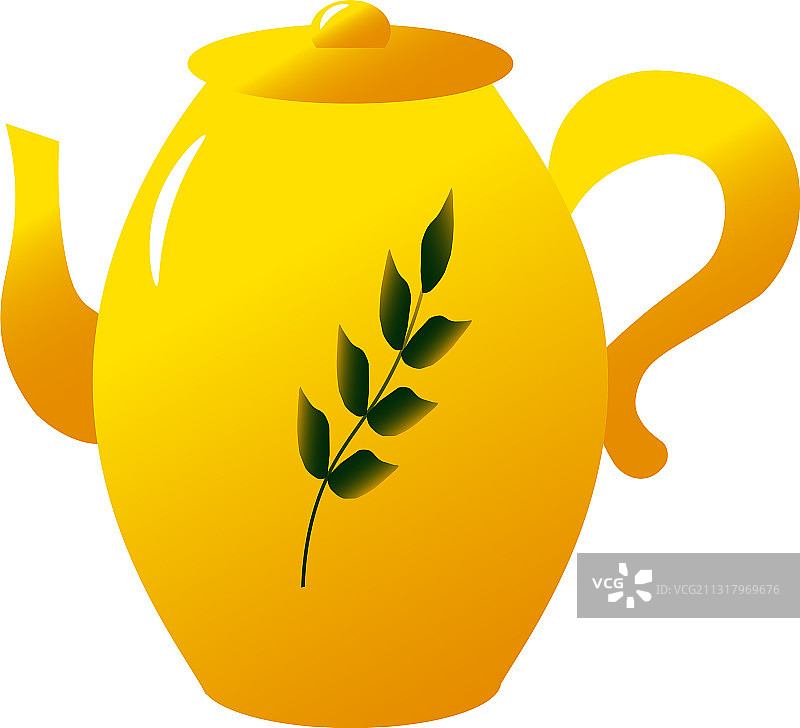 黄色茶壶茶具厨房用品图片素材