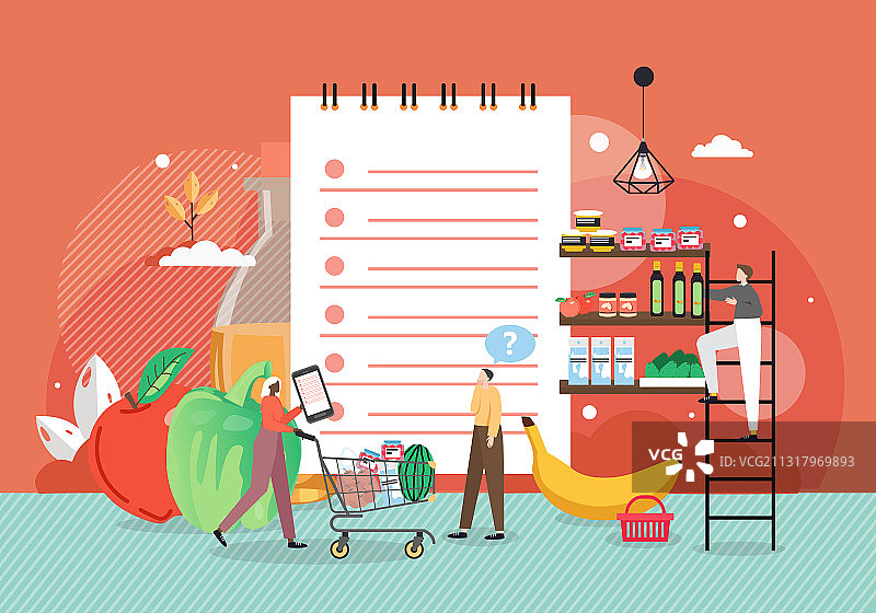 女人购买食品图片素材
