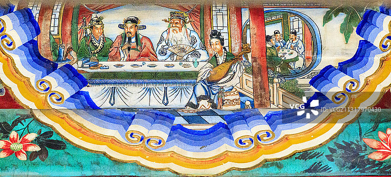 北京颐和园长廊彩画：秦香莲图片素材