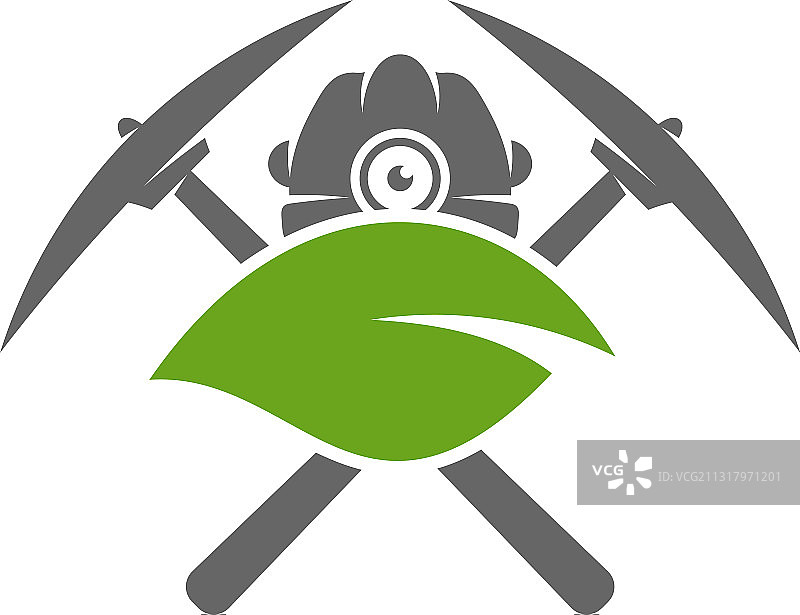 具有自然概念的时尚采矿logo模板图片素材