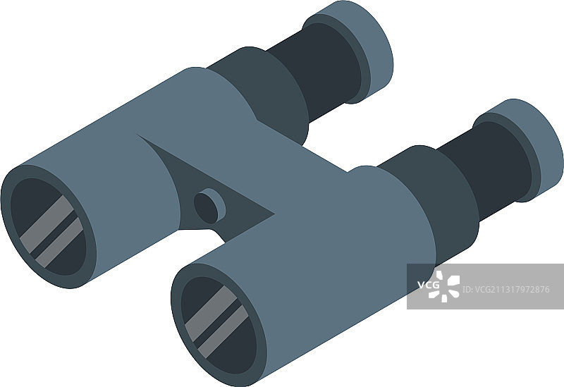 旅行双筒望远镜2.5D风格图标图片素材