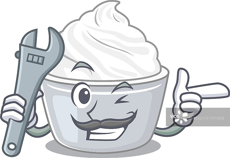 卡通智能维修工酸奶油角色设计图片素材