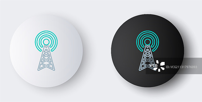 灰色背景上的雷达线条图标图片素材