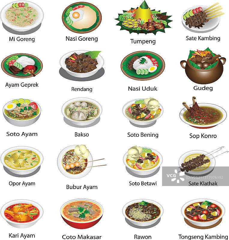 各种印尼美食合集图片素材