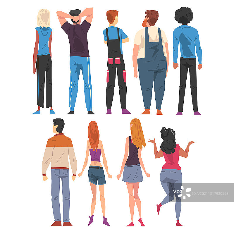 年轻人背影素材：男孩和女孩图片素材