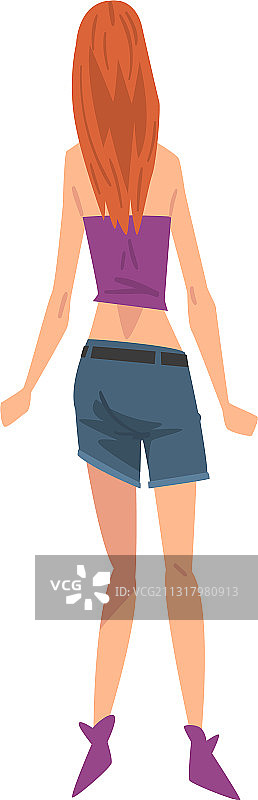 后视图，年轻女子从后面看图片素材