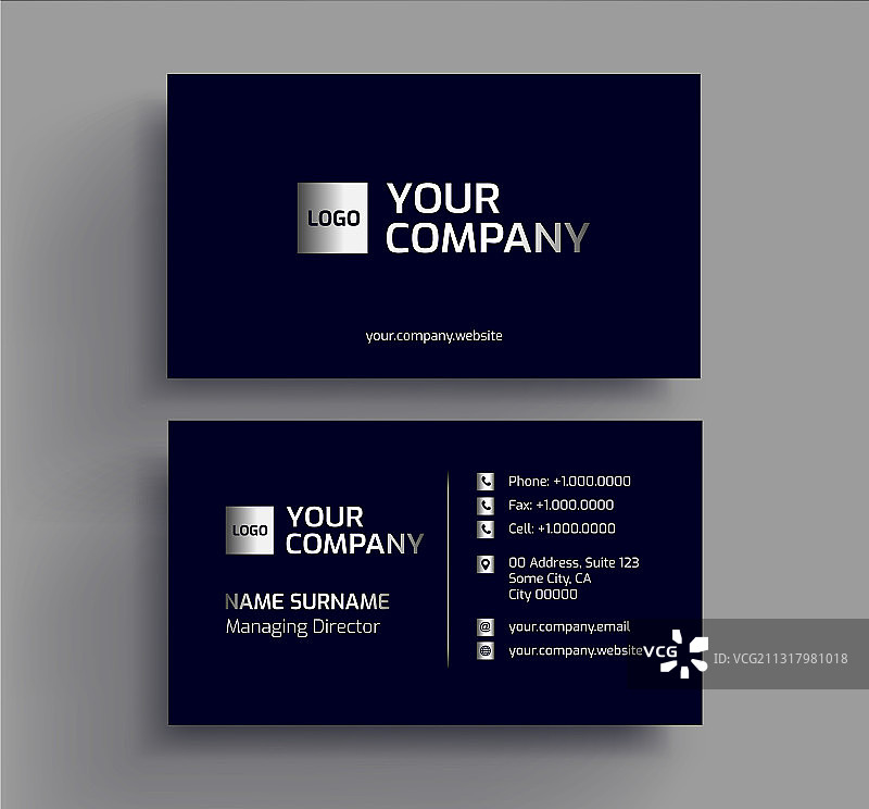 时尚深色商务名片设计模板图片素材