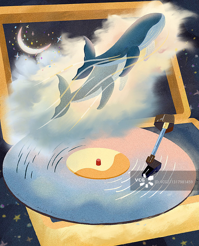 鲸鱼唱片集图片素材