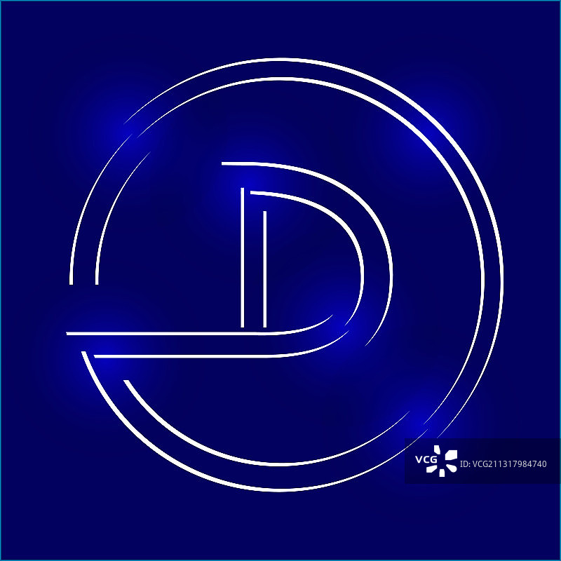圆形D字母logo剪影图片素材