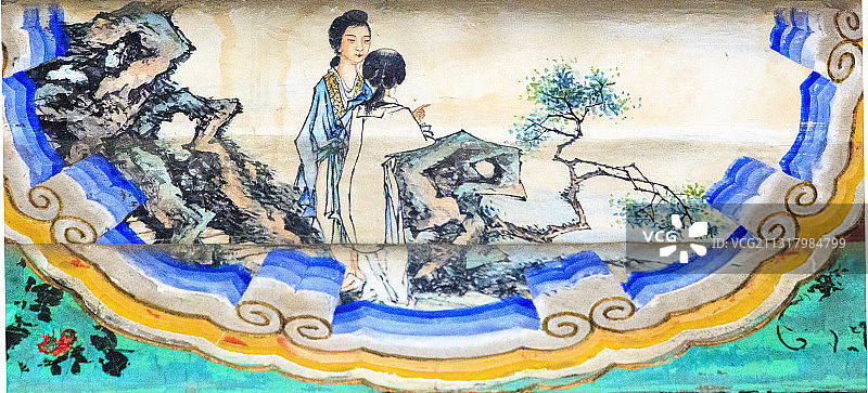 北京颐和园长廊彩画：傻大姐泄密图片素材