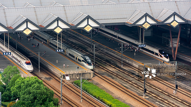 火车站，航拍视角图片素材