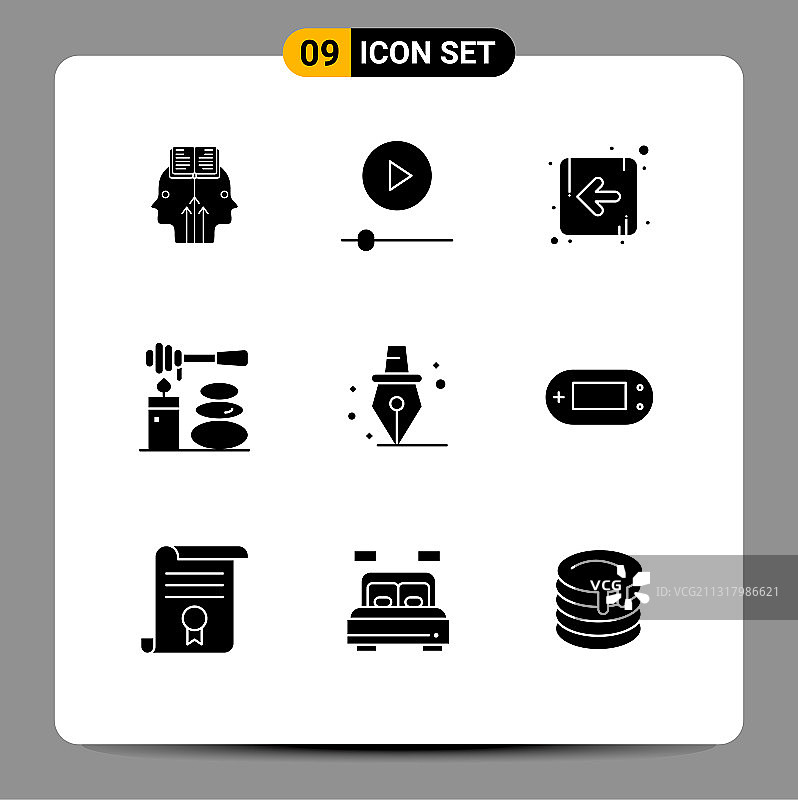 主题立体符号和可编辑符号的9种图片素材