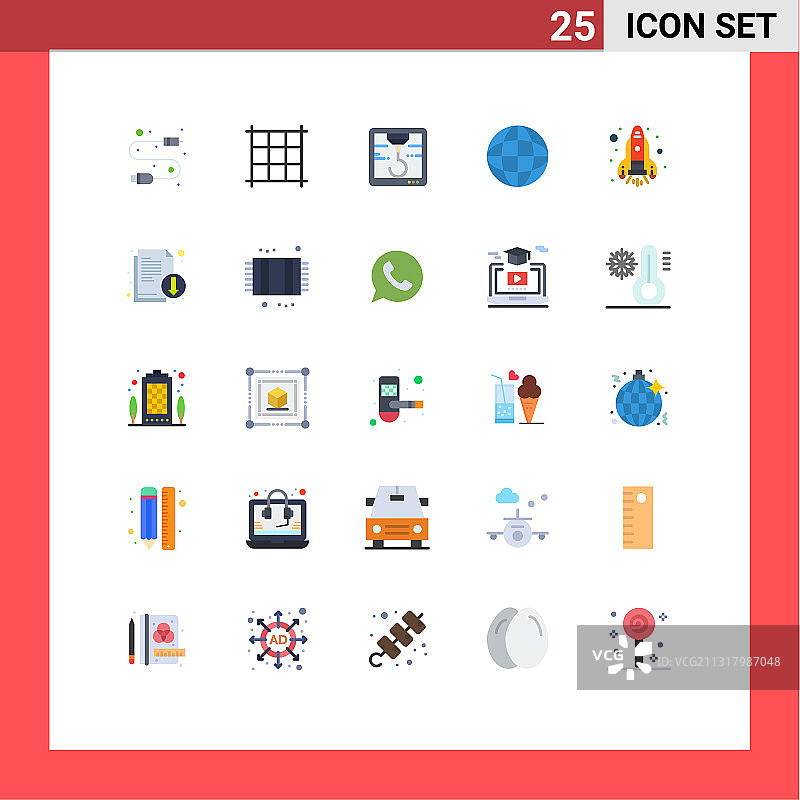 25个创意扁平色彩浴室主题图片素材