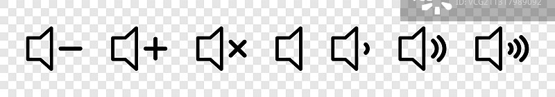 黑色音量音频网页声音图标合集图片素材