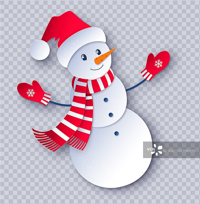 剪纸雪人图片素材