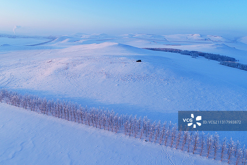 航拍呼伦贝尔雪域雪原图片素材