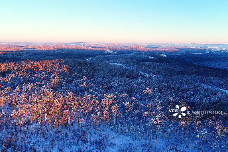 航拍林海雪原山林雾凇图片素材