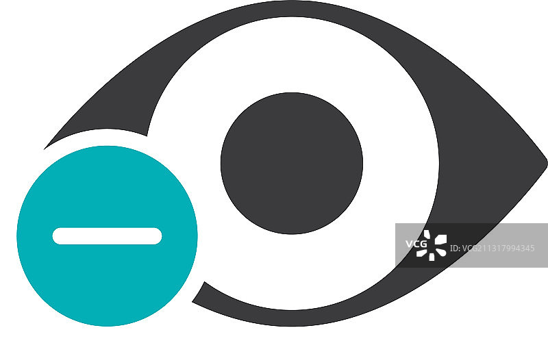 带减号颜色图标的人眼视觉疾病图片素材