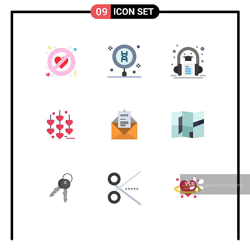 9 .平面色彩概念的网站，移动和应用程序图片素材