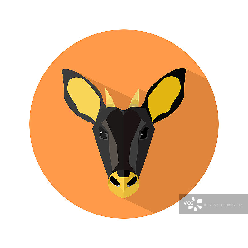 白色背景上的高岩羚羊图标鹿标志图片素材