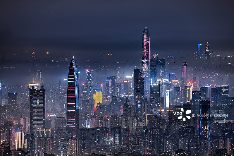 深圳市区夜景全景图片素材