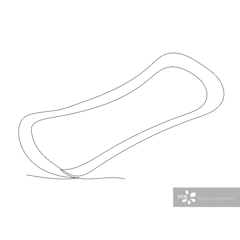 连续单线绘制女性卫生巾图片素材