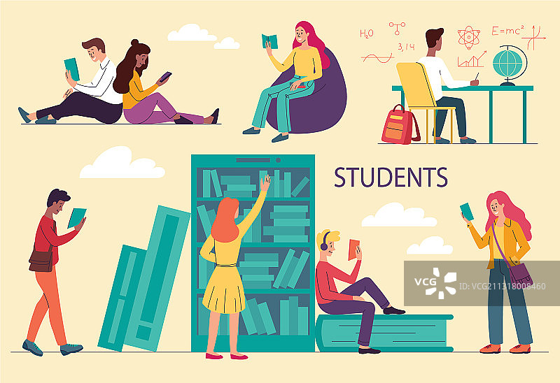 不同种族大学生图片素材