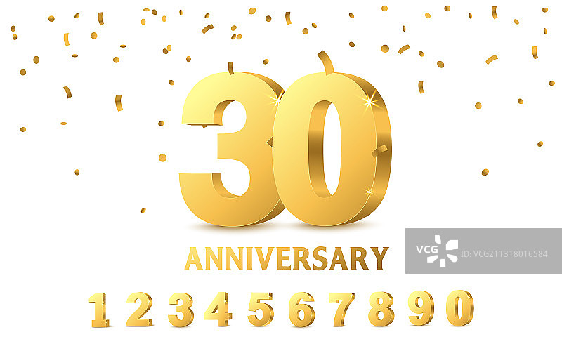 带有金色数字的周年纪念banner图片素材
