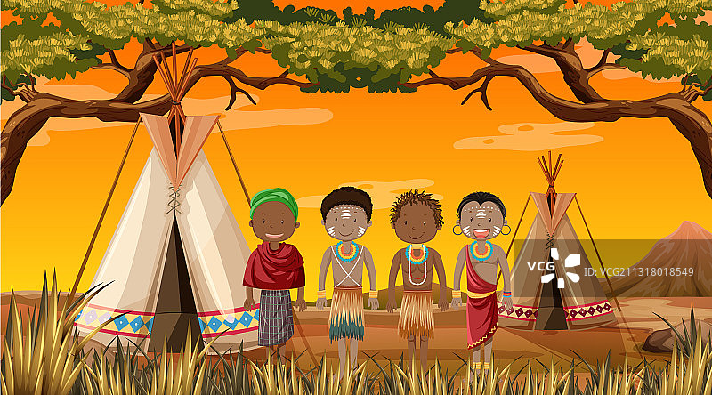 传统服饰非洲部落人物图片素材